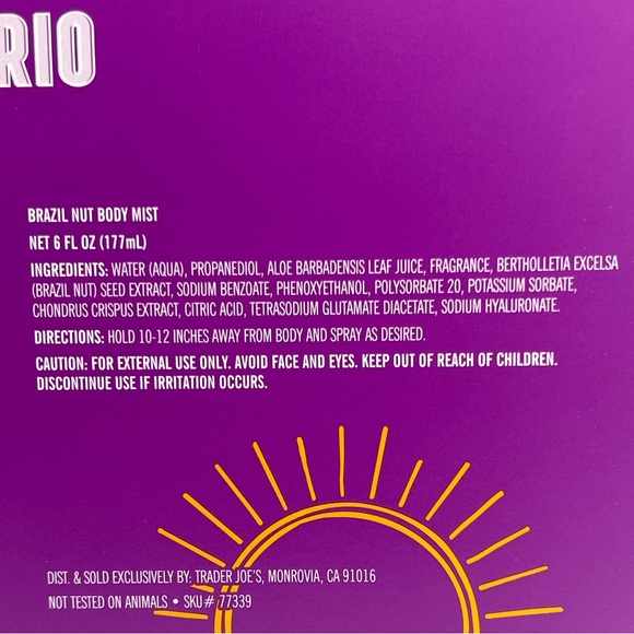 3pc Gift Set Trader Joe's Brazil Nut Body Butter Body Mist & Body Oil Limited - Picture 5 of 6